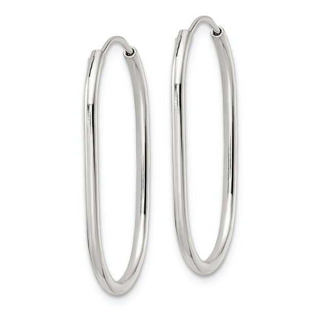 Sterling Silver Polished Endless Oblong Hoop Earrings