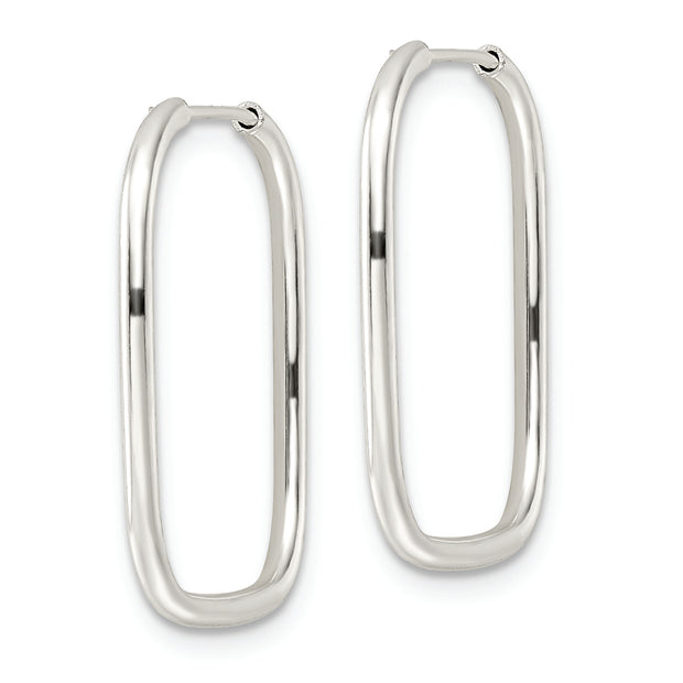 Sterling Silver Polished 1.5mm Square Endless Tube Hoop Earrings