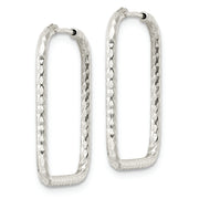Sterling Silver Polished D/C Square Endless Hoop Earrings