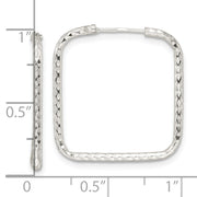 Sterling Silver Polished D/C Square Endless Hoop Earrings