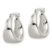 Sterling Silver Polished & Tapered Round Hoop Earrings