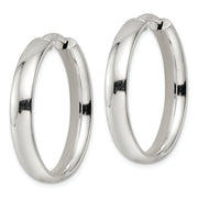 Sterling Silver Polished 5x30mm Hinged Tube Hoop Earrings