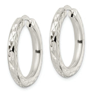 Sterling Silver Polished D/C Circle Hoop Earrings