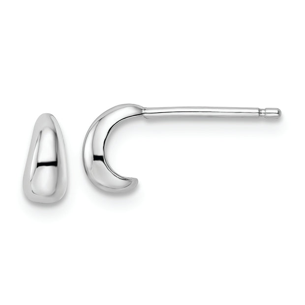 Sterling Silver Rhodium-plated Polished Hoop Post Earrings