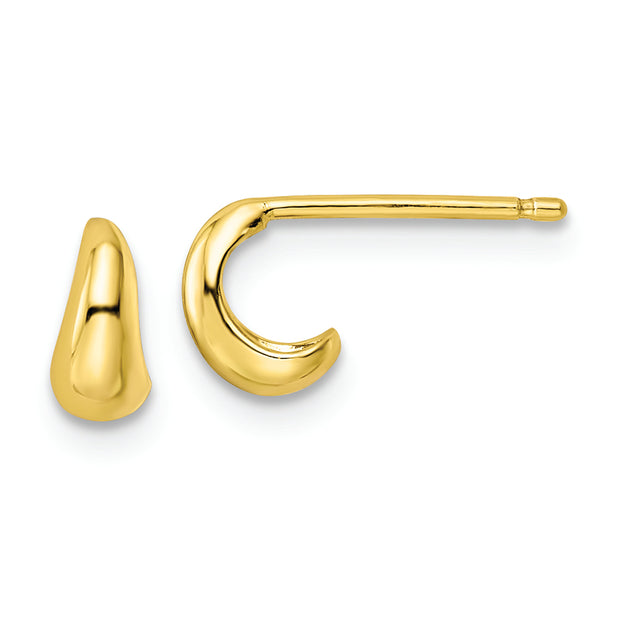 Sterling Silver Polished Gold-tone Hoop Post Earrings
