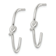 Sterling Silver Polished Knot Post Hoop Earrings