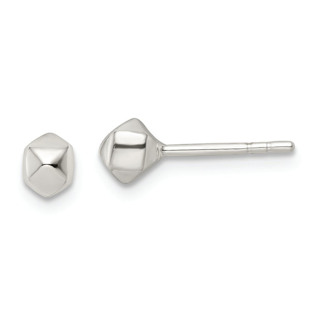 Sterling Silver Polished Geometric Shape Post Earrings