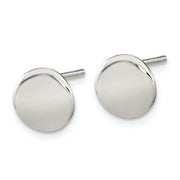 Sterling Silver Polished Flat Circle Post Earrings