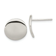 Sterling Silver Polished 12mm Flat Circle Post Earrings