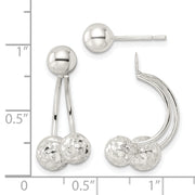 Sterling Silver Textured Ball Jackets and 6mm Ball Post Earrings