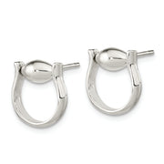 Sterling Silver Polished Hoop Dangle Post Earrings