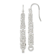 Sterling Silver Polished Fancy Byzantine Chain Dangle Earrings