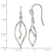 Sterling Silver Polished Twisted Fancy Dangle Earrings