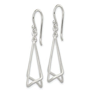 Sterling Silver Polished Fancy Triangle Dangle Earrings