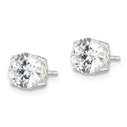 Sterling Silver Polished 6mm Round CZ Infinity Basket Set Stud Earrings