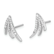 Sterling Silver Rhodium-plated Polished Fancy CZ Post Earrings