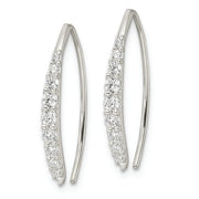 Sterling Silver Polished CZ Threader Earrings