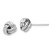 Sterling Silver Rhodium-plated Post Polished Love Knot Earrings