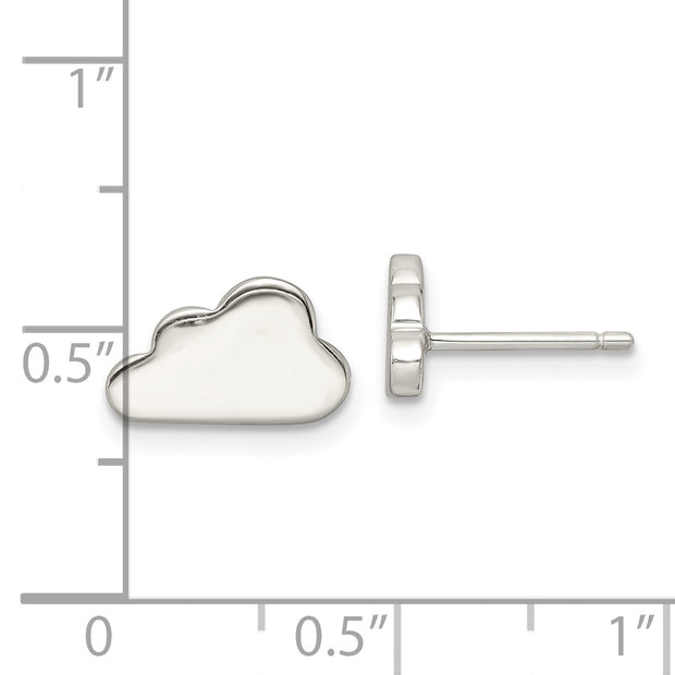 Sterling Silver Polished Cloud Post Earrings