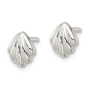 Sterling Silver Polished Shell Post Earrings