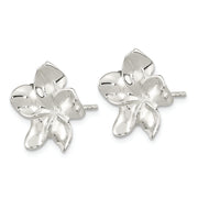 Sterling Silver Polished Flower Post Earrings
