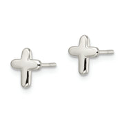 Sterling Silver Polished Latin Cross Post Earrings