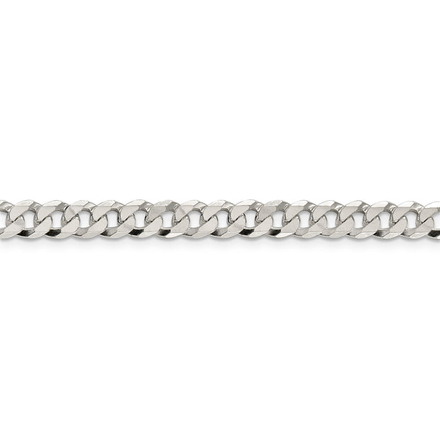 Sterling Silver 6mm Beveled Curb Chain