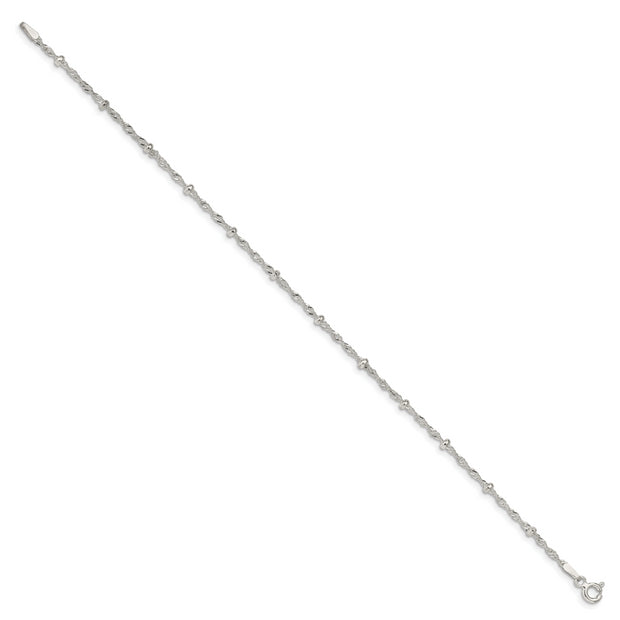 Sterling Silver 2.5mm Singapore w/ Beads Chain