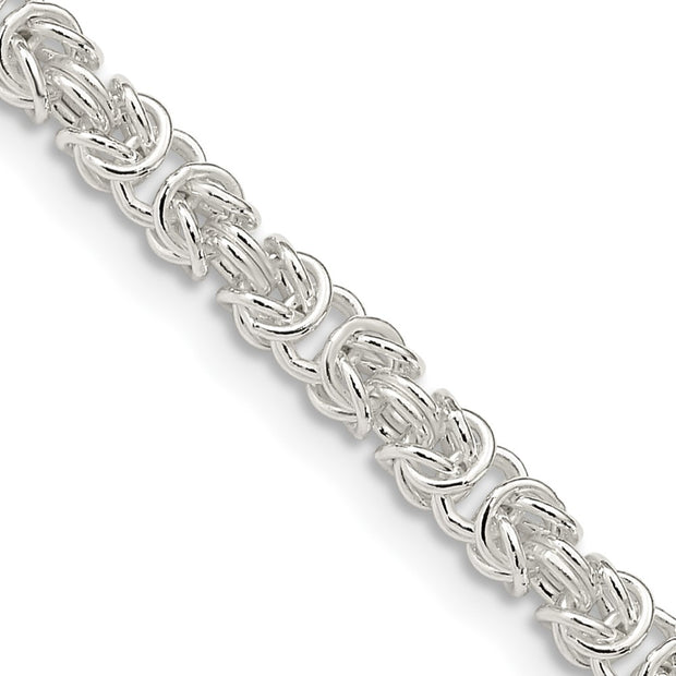 Sterling Silver 3.75mm Rounded Byzantine Chain
