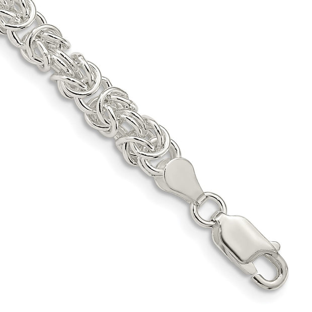 Sterling Silver 4.75mm Rounded Byzantine Chain