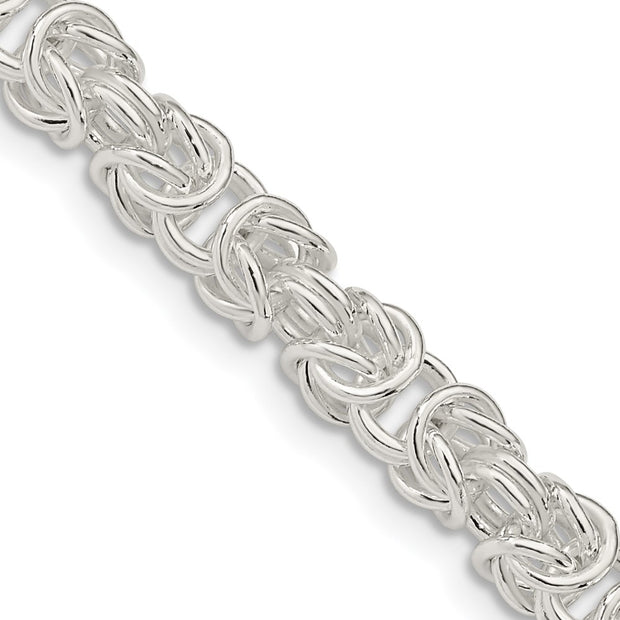 Sterling Silver 5.5mm Rounded Byzantine Chain