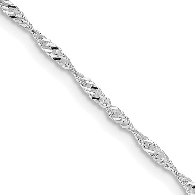 Sterling Silver Rhodium-plated 1.75mm Singapore Chain