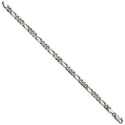 Sterling Silver Antiqued 5.5mm Figaro Chain