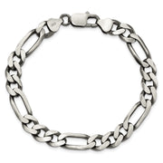 Sterling Silver Antiqued 7.75mm Figaro Chain