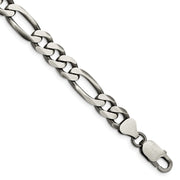 Sterling Silver Antiqued 7.75mm Figaro Chain