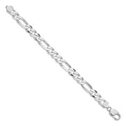 Sterling Silver Rhodium-plated 9mm Figaro Chain