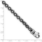 Sterling Silver Mens Antiqued Brushed Woven Link Bracelet