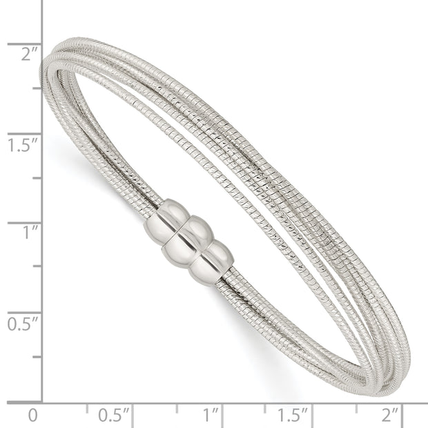 Sterling Silver Diamond-cut Multiple Strand Bracelet