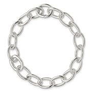 Sterling Silver Rhodium-plated Polished Fancy Link Bracelet
