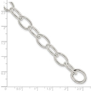 Sterling Silver Rhodium-plated Polished Fancy Link Bracelet