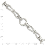 Sterling Silver Polished Fancy Link Bracelet