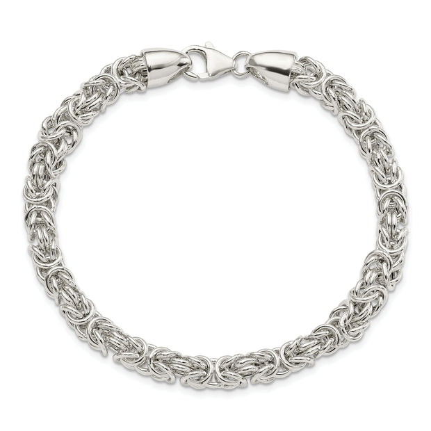 Sterling Silver Polished Byzantine 8.5 inch Bracelet