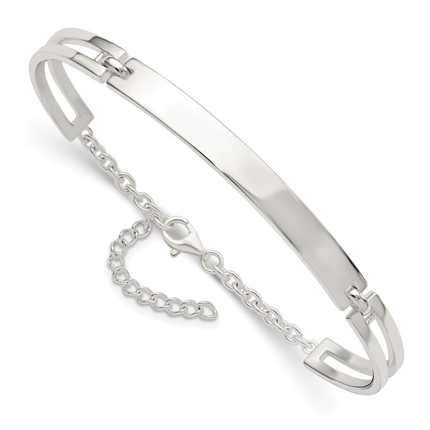 Sterling Silver Polished w/1.25 in ext. Bracelet
