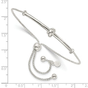 Sterling Silver Bar with Knot Adjustable Bolo Bracelet