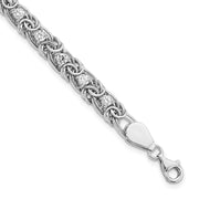 Sterling Silver Rhodium-plated Polished Clear CZ Flat Link 7.5in Bracelet