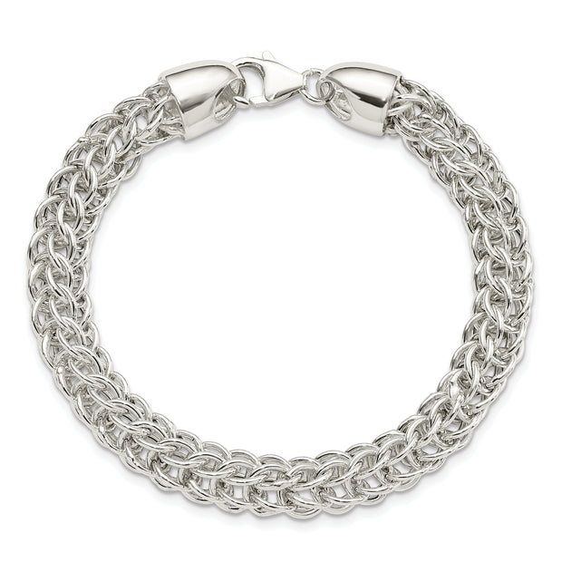 Sterling Silver Polished Fancy Circle Link 7.5in Bracelet