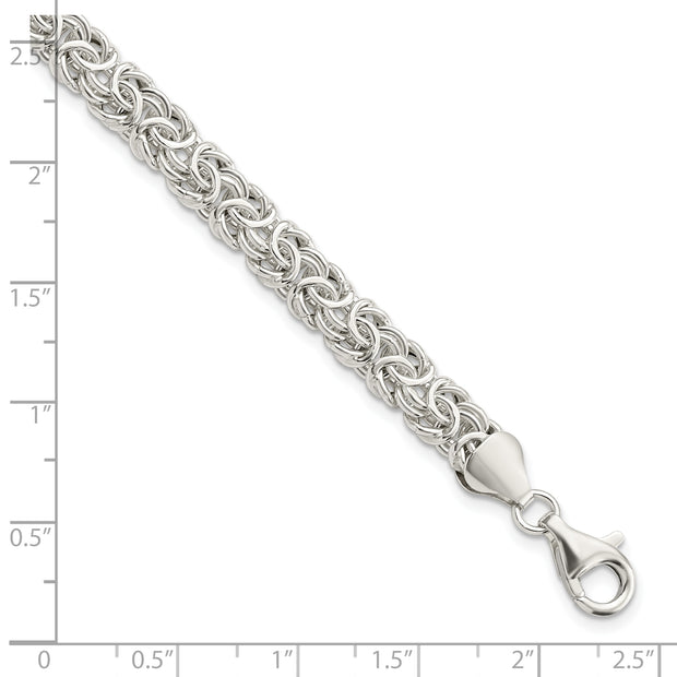 Sterling Silver Polished Byzantine Link Bracelet