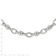 Sterling Silver Fancy Polished Link Necklace