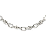 Sterling Silver Fancy Polished Link Necklace