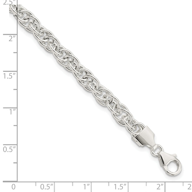 Sterling Silver Polished Fancy Link Bracelet